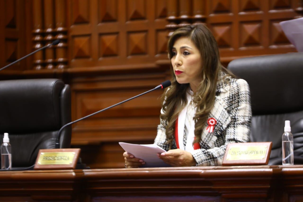 Presidenta electa del Congreso de Perú, Lady Camones. / Twitter del Congreso de Perú.