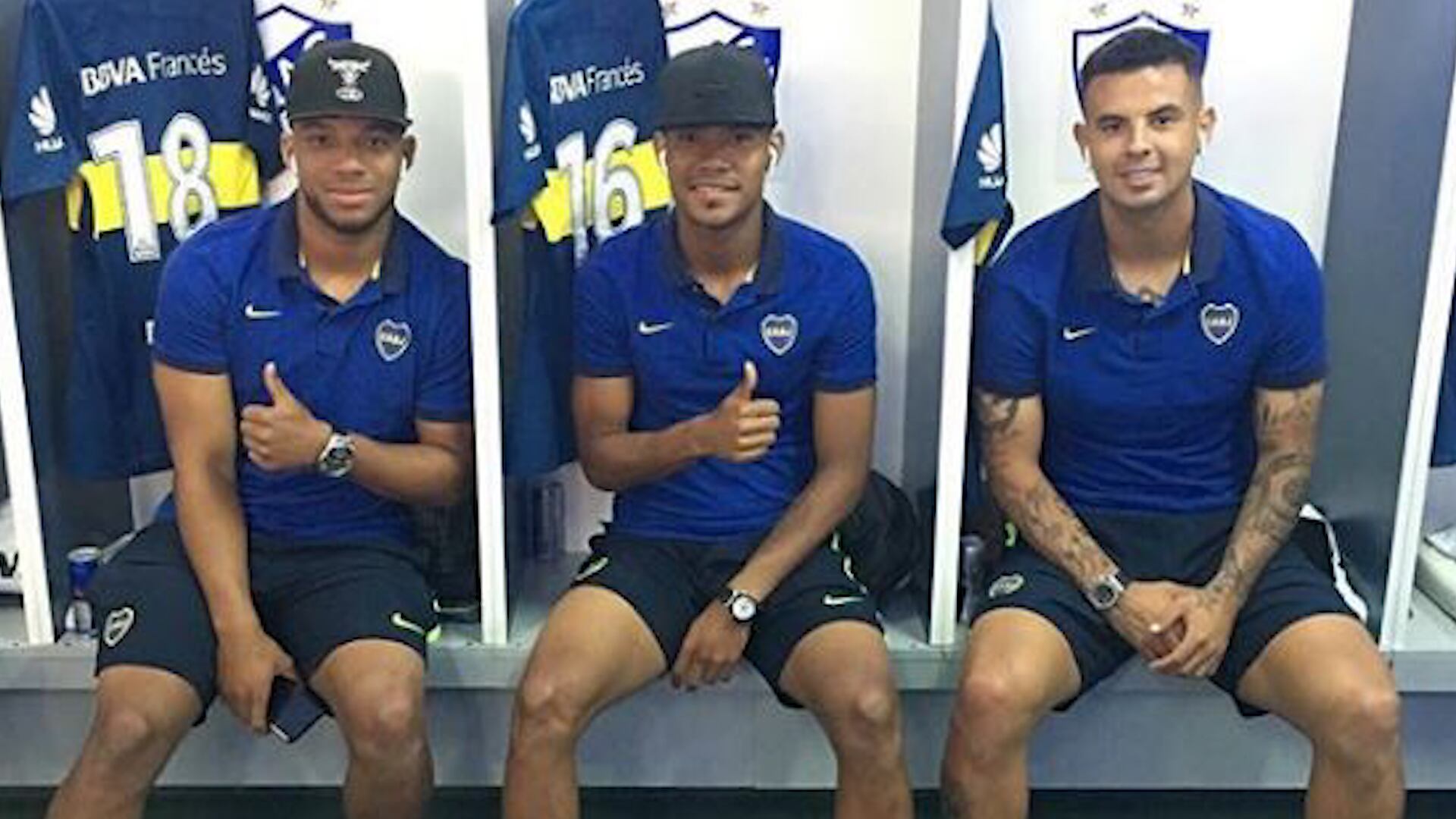 Los denunciados Barrios (izquierda) y Cardona (derecha), junto con Frank Fabra, presunto testigo.