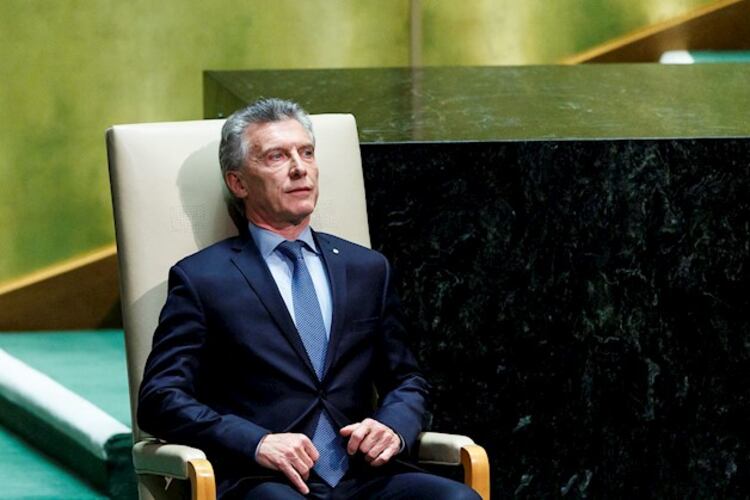 Macri, en la ONU, minutos antes de dar su discurso.