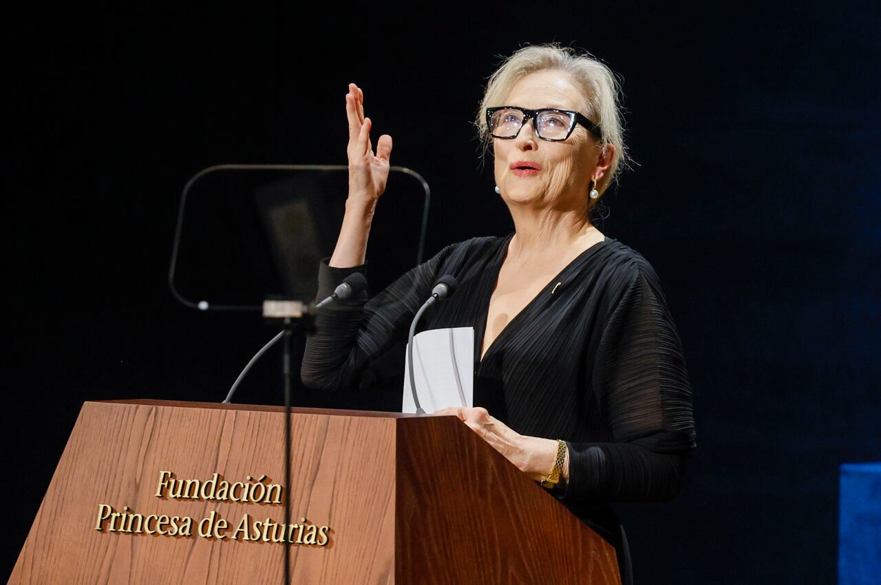 Streep durante su discurso en Oviedo.