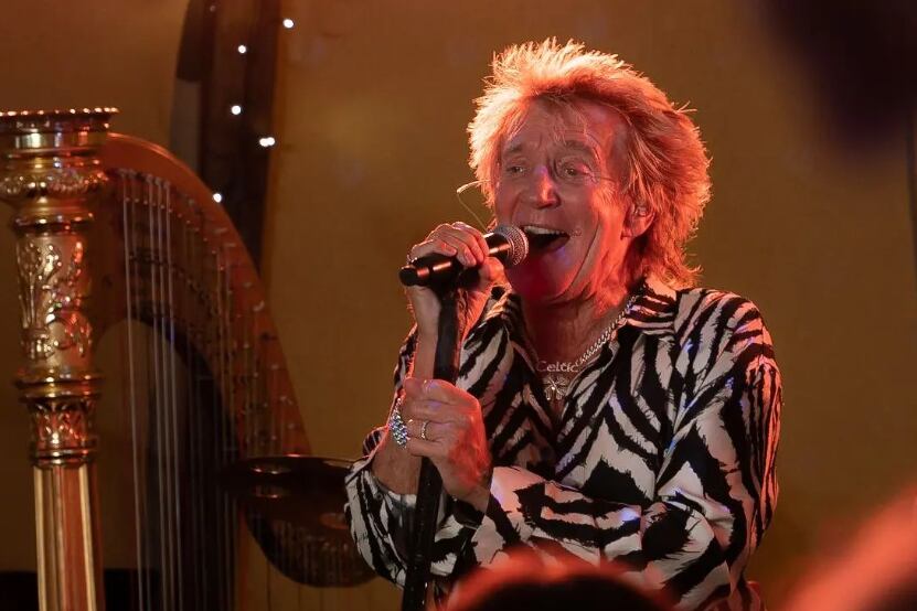 Rod Stewart se presenta en el estadio GEBA. Imagen: @sirrodstewart