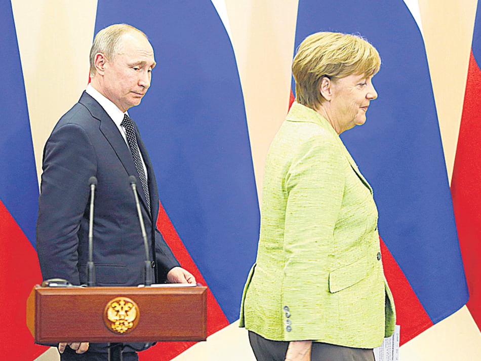 Putin recibió a Merkel en Sochi.