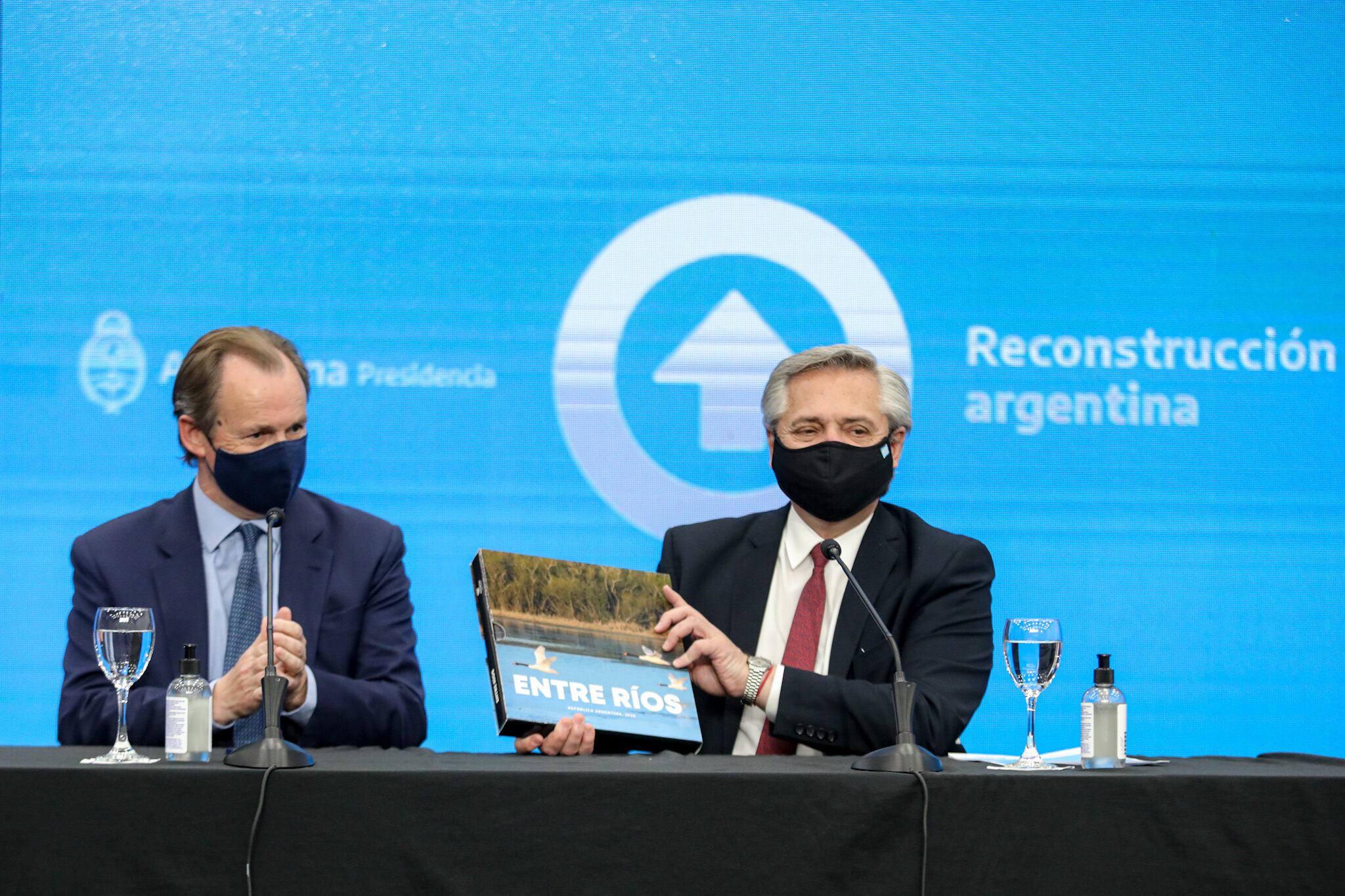 El presidente Alberto Fernández y el gobernador Gustavo Bordet.