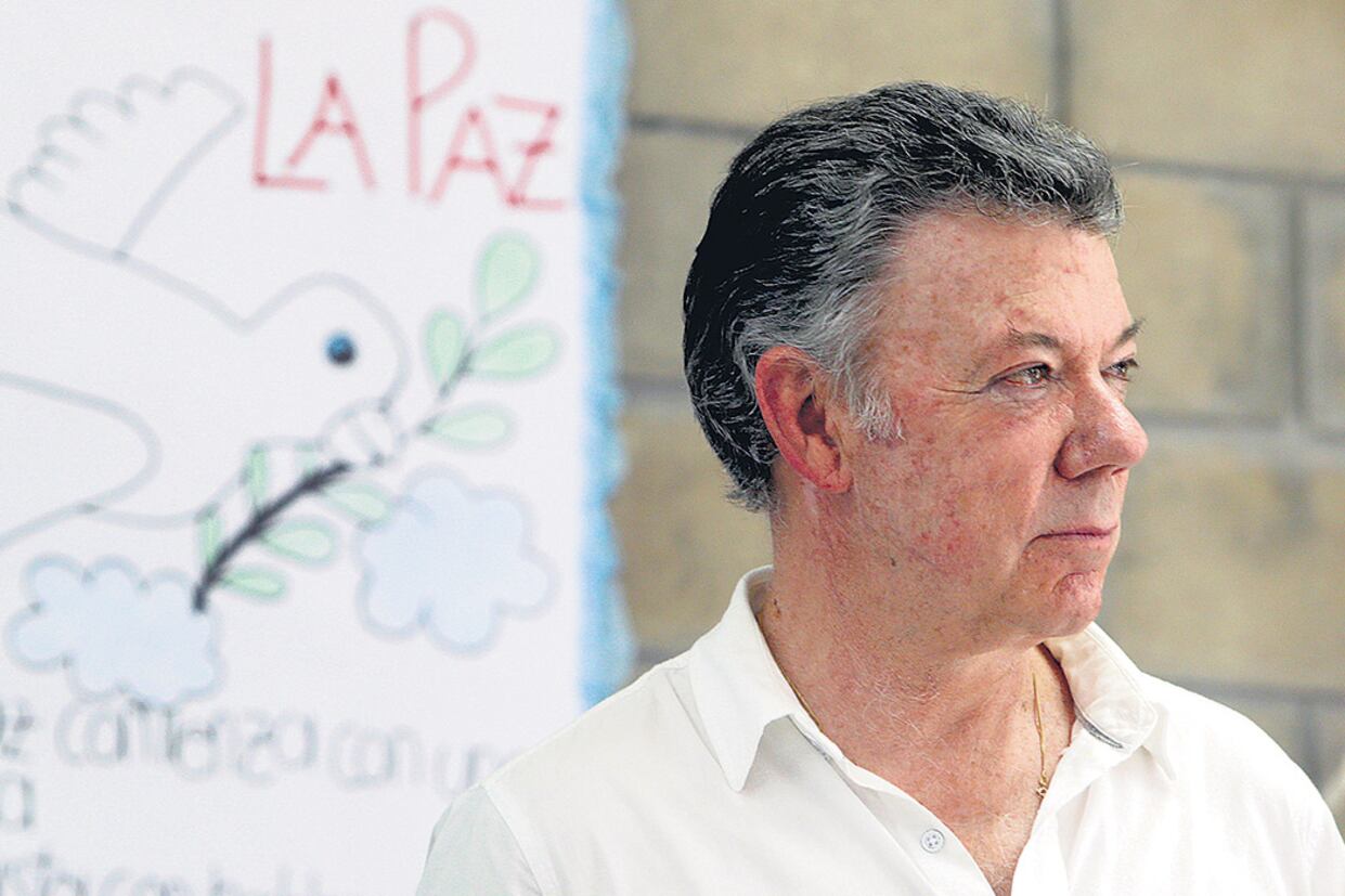 El presidente colombiano Santos participó ayer de varios actos por el aniversario.