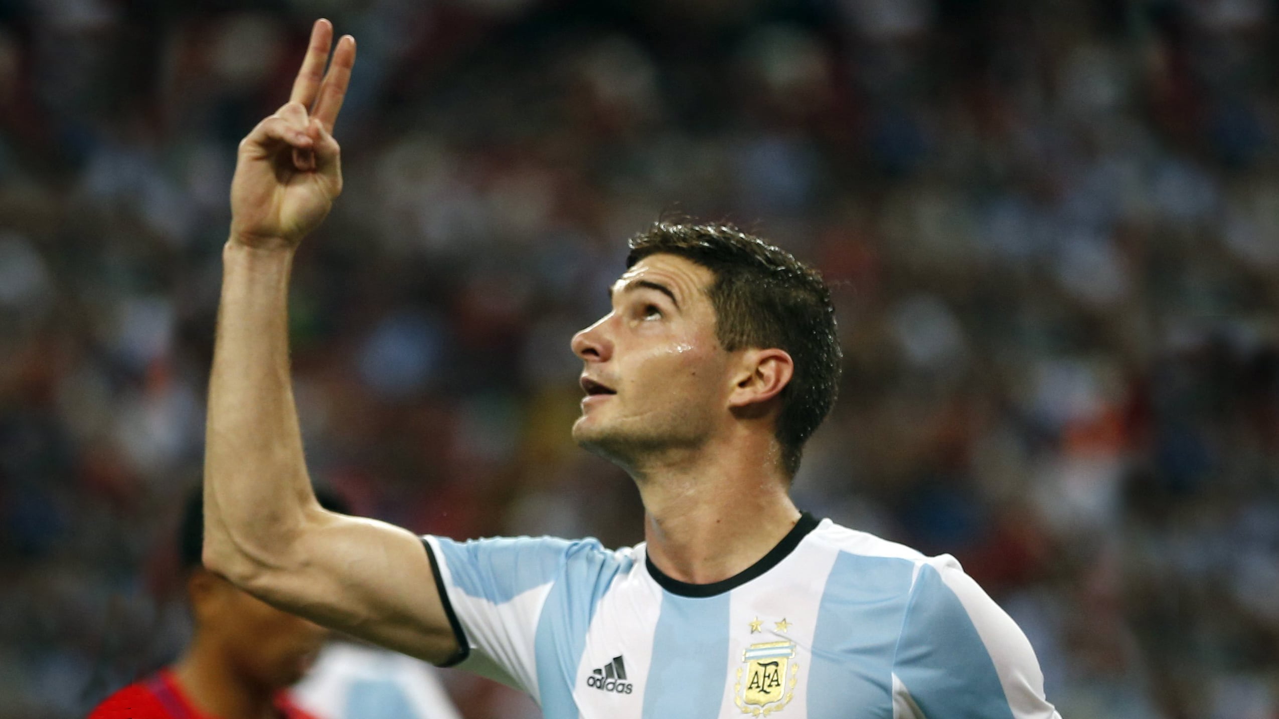 Lucas Alario, durante el 2-2 con Venezuela en las Eliminatorias para Rusia 2018.