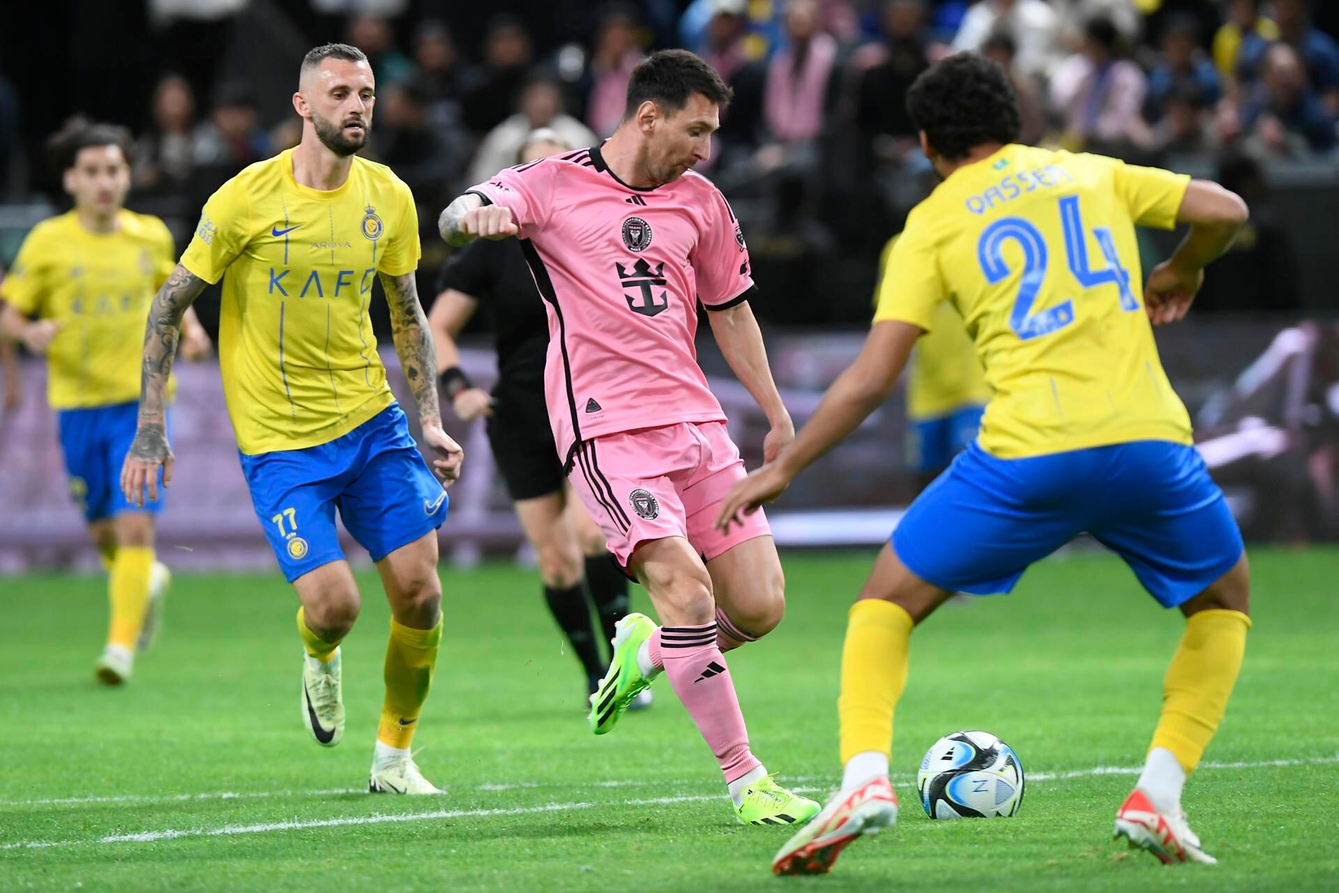 Messi jugó los últimos minutos, cuando el partido ya estaba sentenciado.