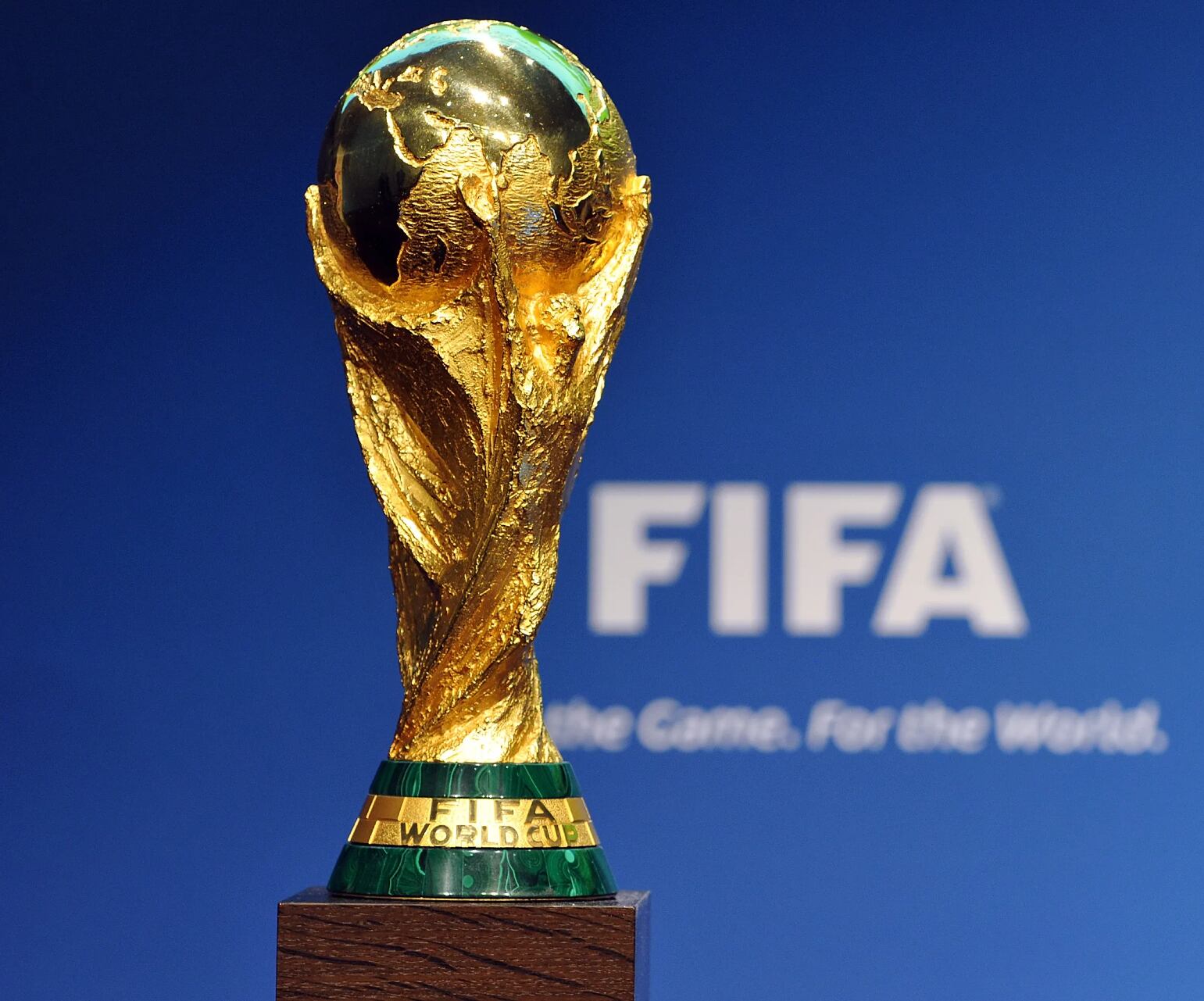 El trofeo de la Copa del Mundo. 