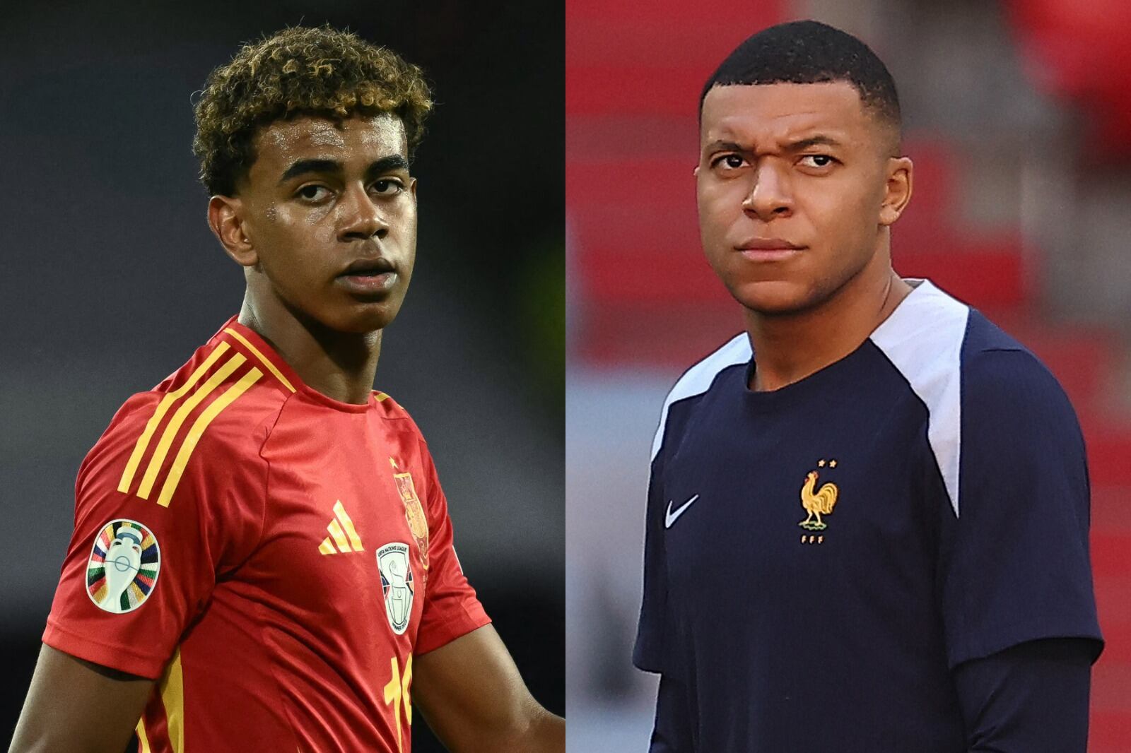 Yamal, el superpibe de España y Barcelona. Mbappé, el supercrack de Francia y Real Madrid.