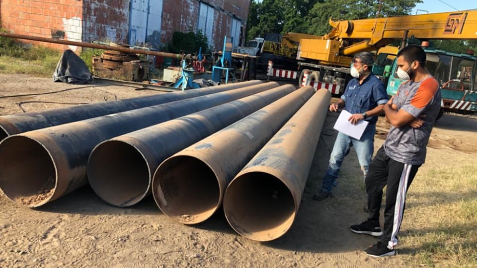 Parte de los caños del Gasoducto del NEA que desaparecieron de Aguaray 