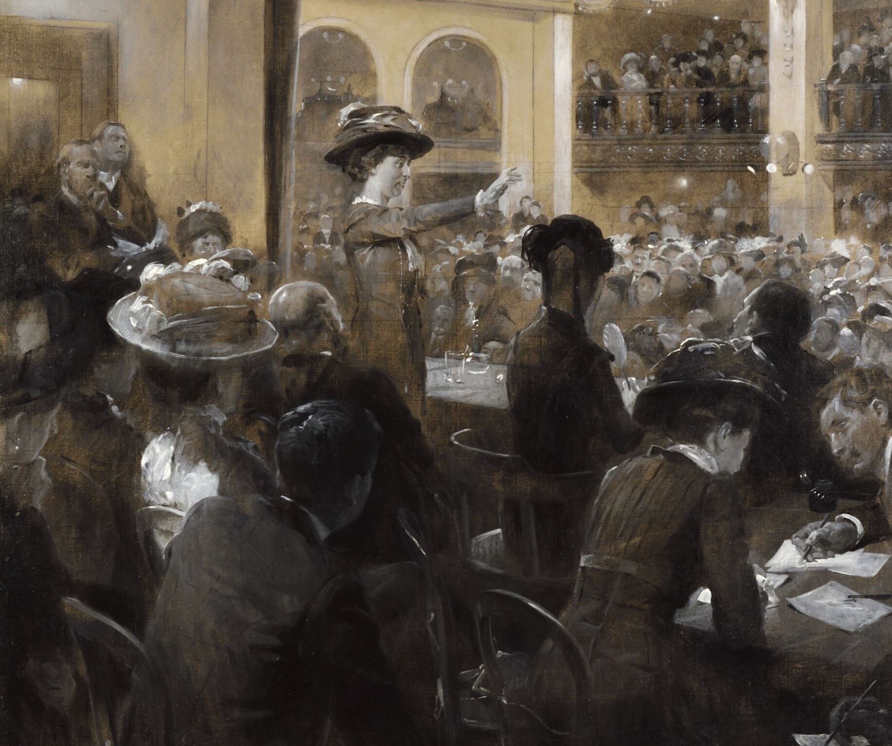 Mme Maria Vérone, 1910, óleo sobre lienzo de Léon Fauret (fragmento)