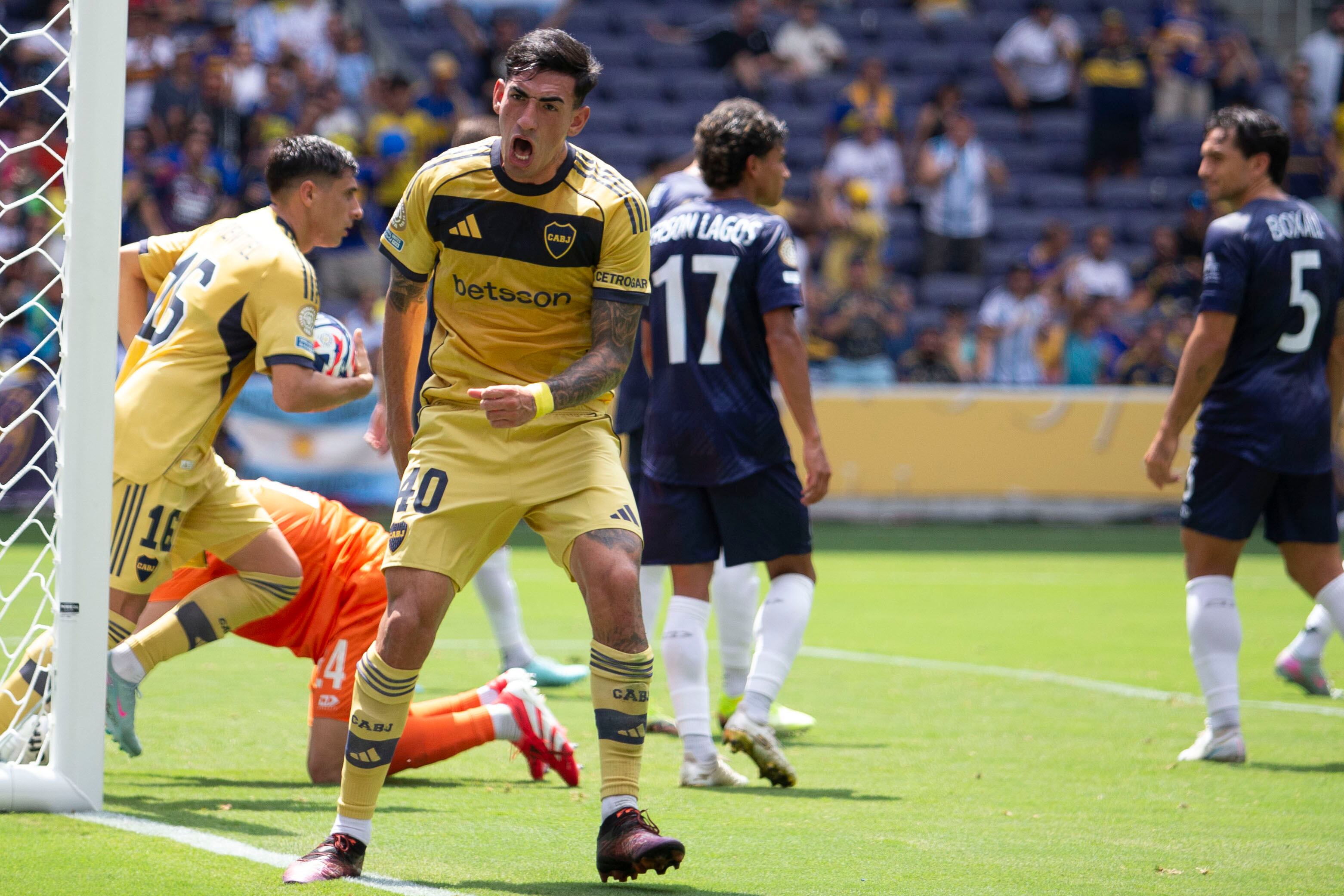 Di Lollo grita el gol, que no le alcanzó a Boca siquiera para ganar