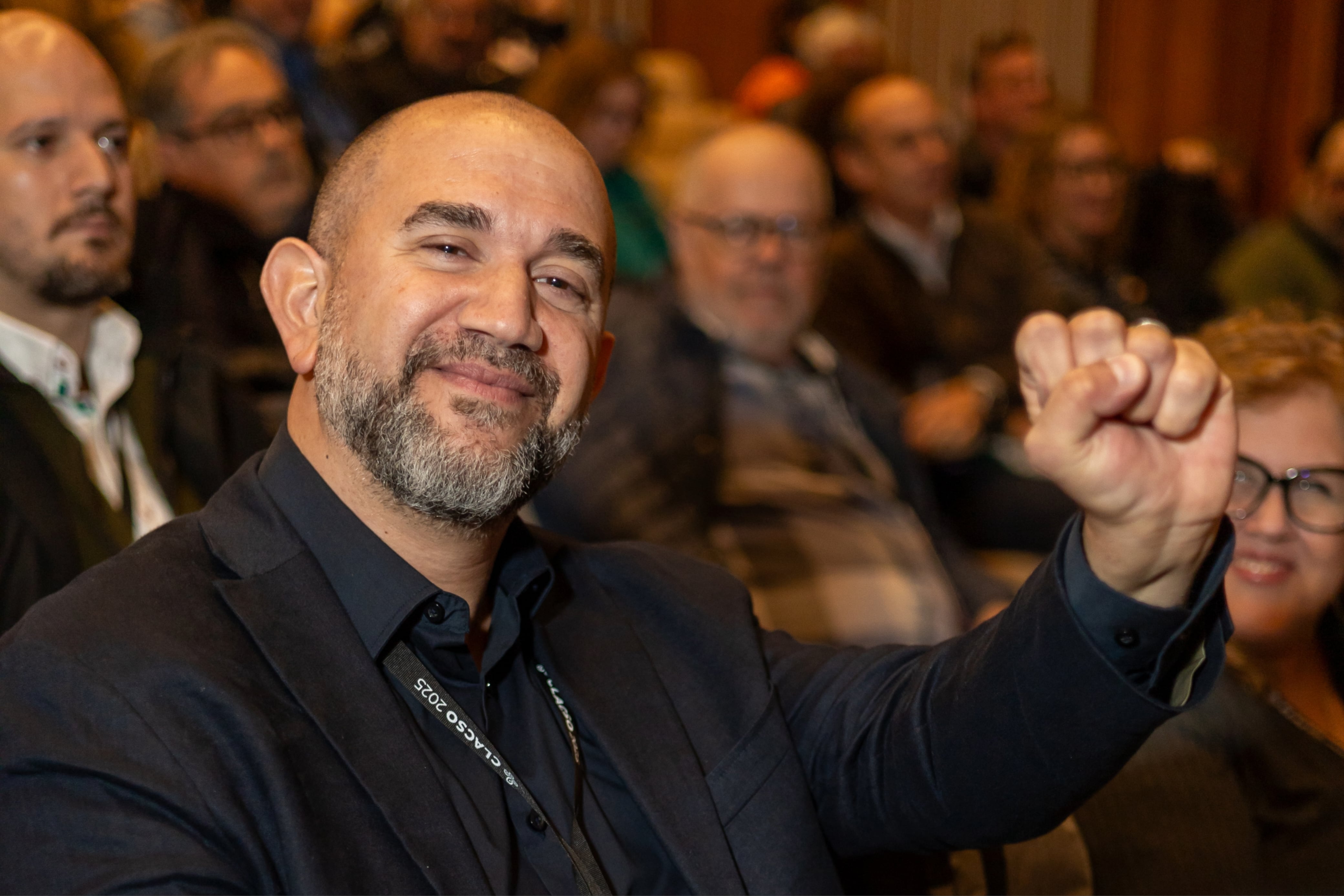 Pablo Vommaro en el Auditorio Leon de Greiff, Universidad Nacional de Colombia. Imagen: Camilo Sanchez/CLACSO