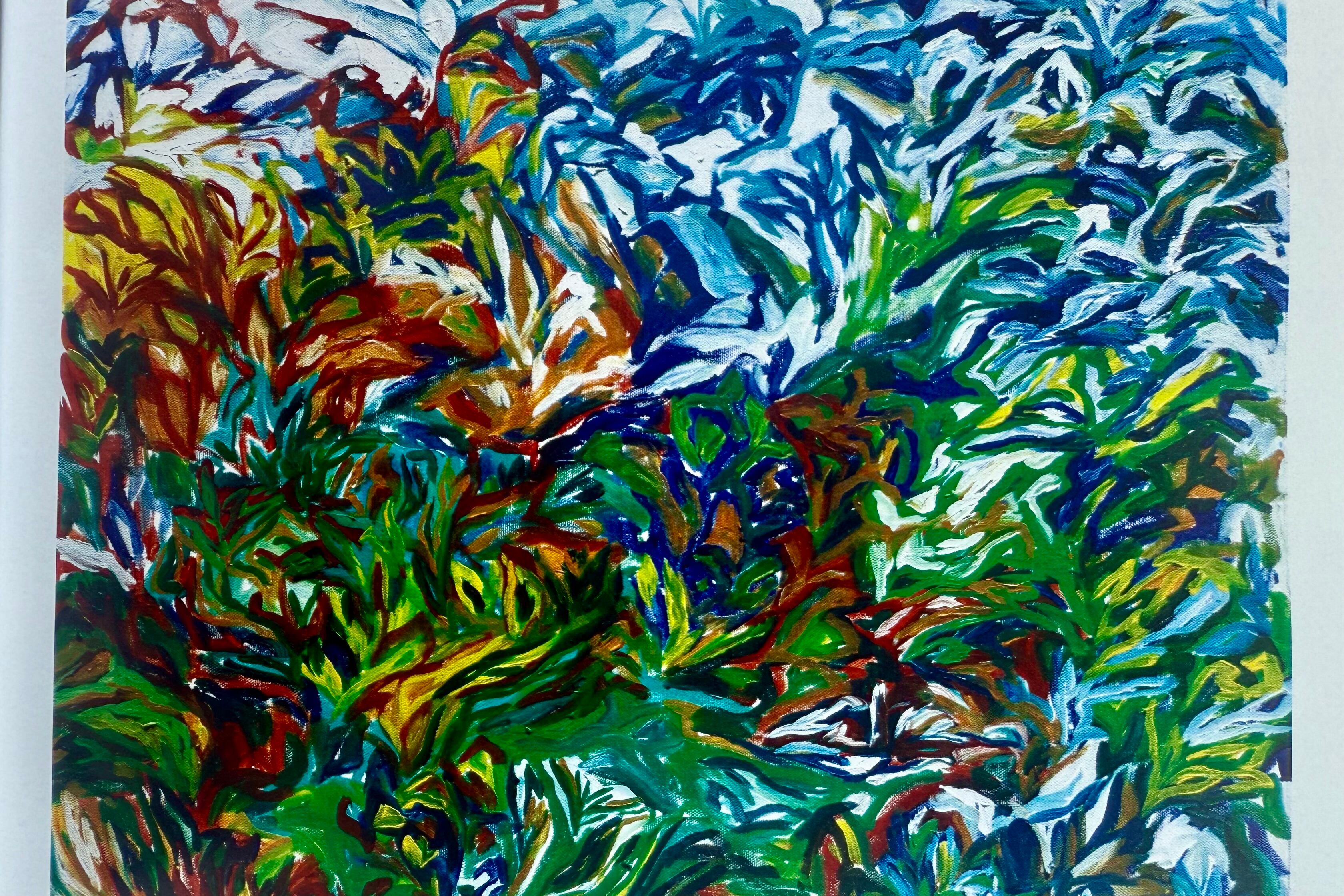 Pintura de la serie "Mundo vegetal", 2023, 80x90 cm, de Solana Marticorena.