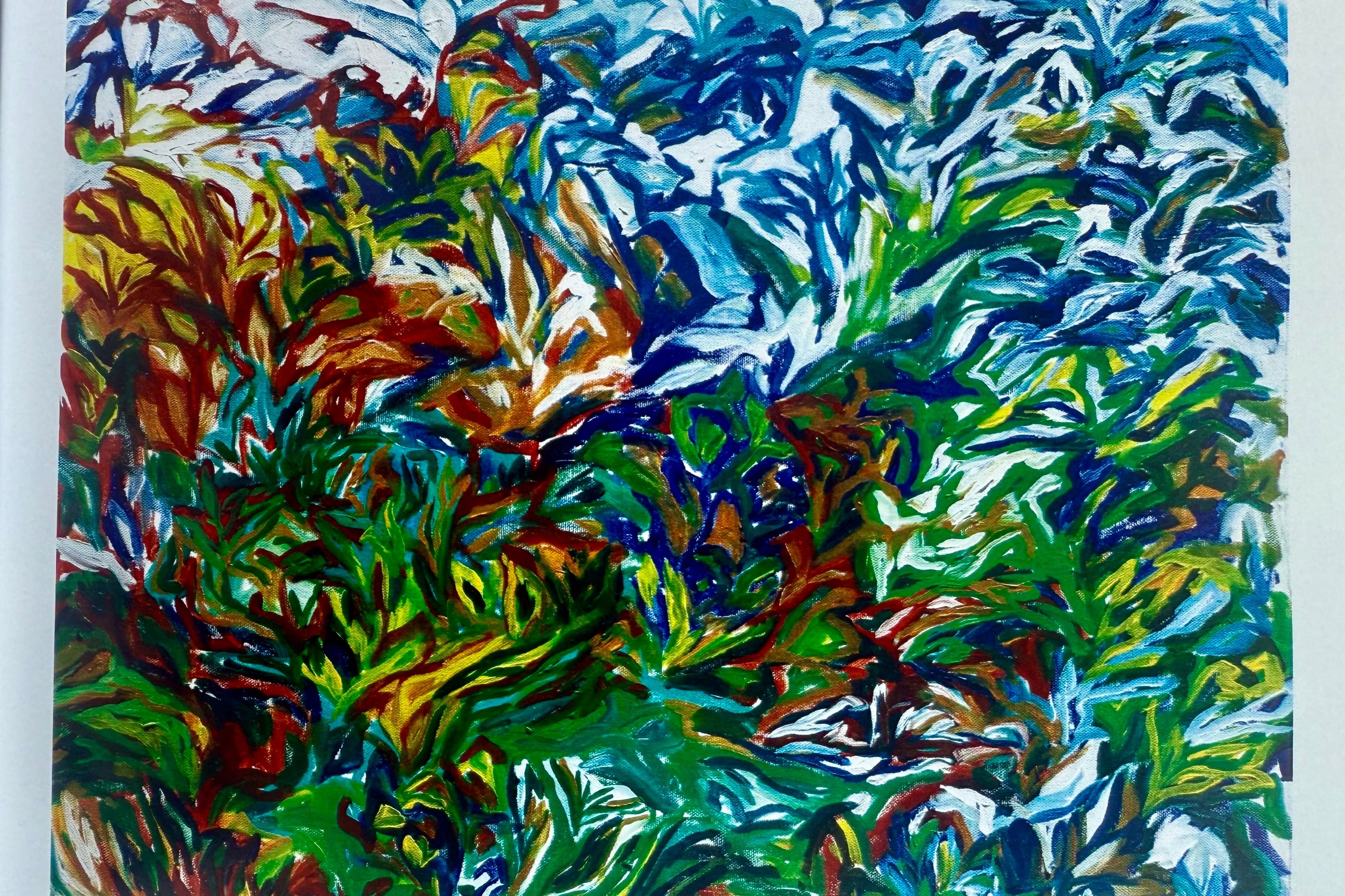 Pintura de la serie "Mundo vegetal", 2023, 80x90 cm, de Solana Marticorena.