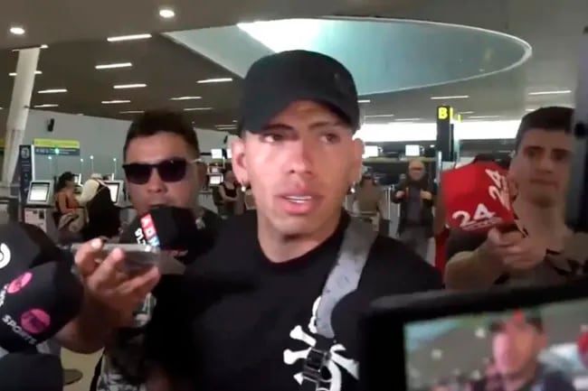 Palacios en su arribo a la Argentina