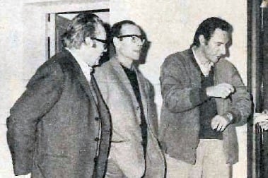 Dinelli, a la derecha, en el encuentro Nacional de curas del Tercer Mundo, Carlos Paz, 1971.