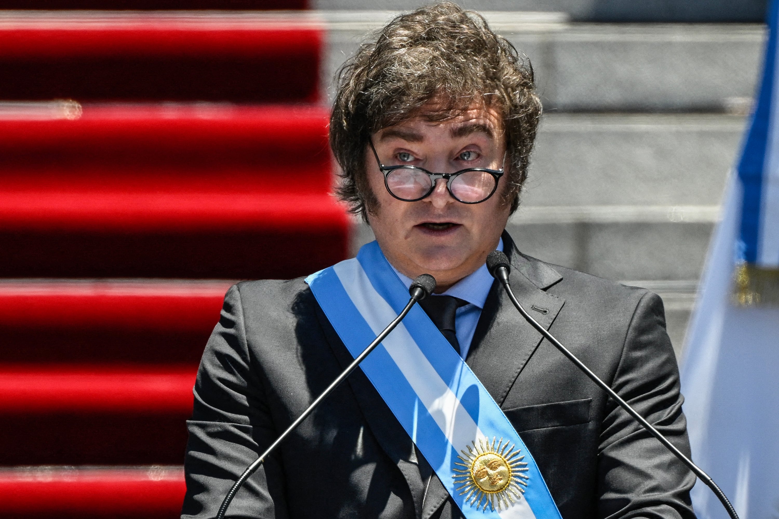 Javier Milei durante su discurso frente al Congreso.