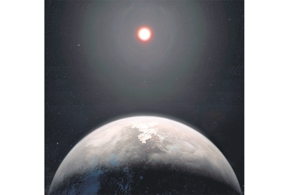 Así se vería la estrella Ross 128 desde la superficie del planeta recién descubierto.