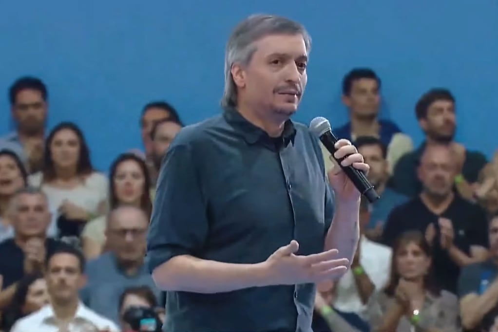 El íder de La Cámpora fue el único orador durante el acto “Armar de nuevo, Kirchner en Atenas”, en la Plata. 