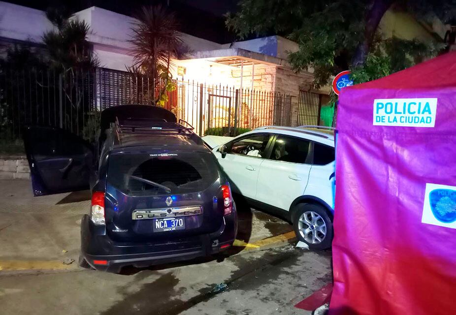 Las dos camionetas que chocaron en Floresta