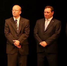 Los ministros Contigiani y Genesini.