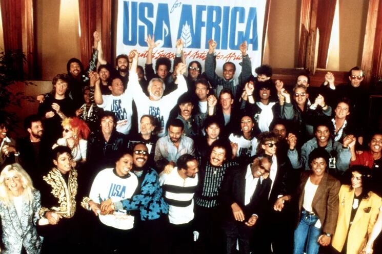 El proyecto "USA for Africa" marcó un hito en la música al convocar a algunas de las estrellas más brillantes de la industria. Imagen: @steam.