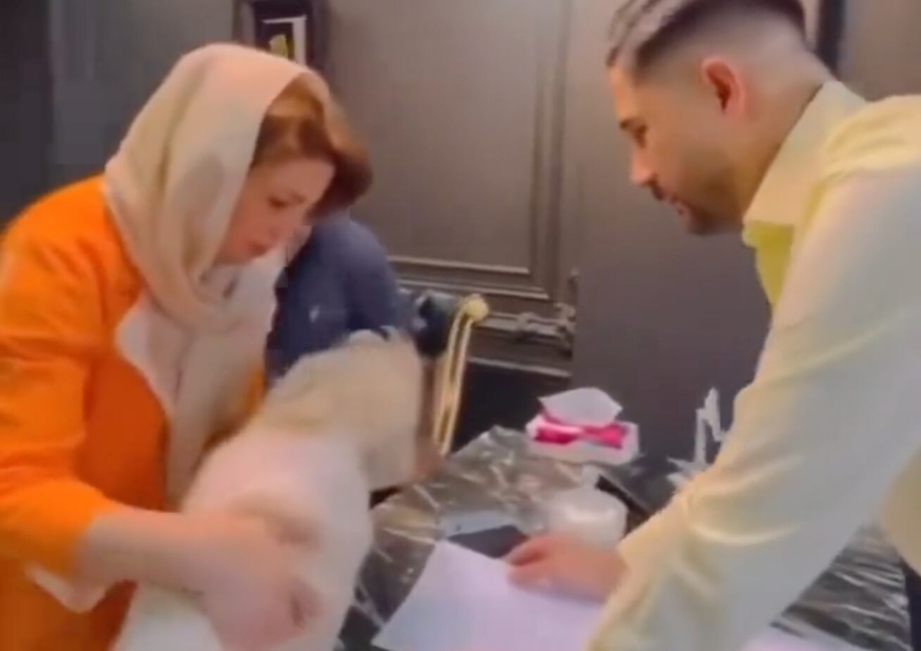 El video, que se volvió viral, muestra a una pareja declarando la venta de un apartamento a su perro Chester.