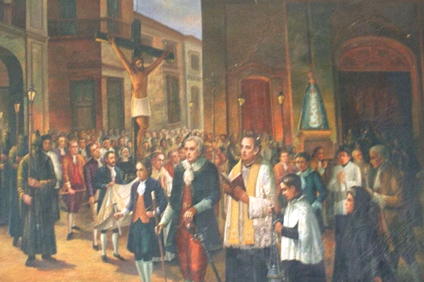 Primera procesión, según la imaginó el pintor Aristene Papi