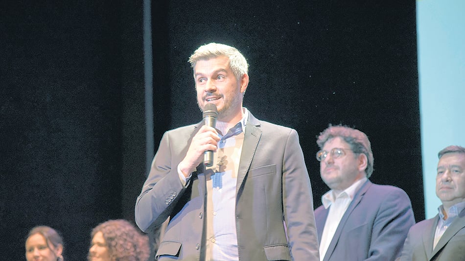 El jefe de Gabinete, Marcos Peña, encabezó ayer un encuentro del oficialismo en el Teatro Regina.