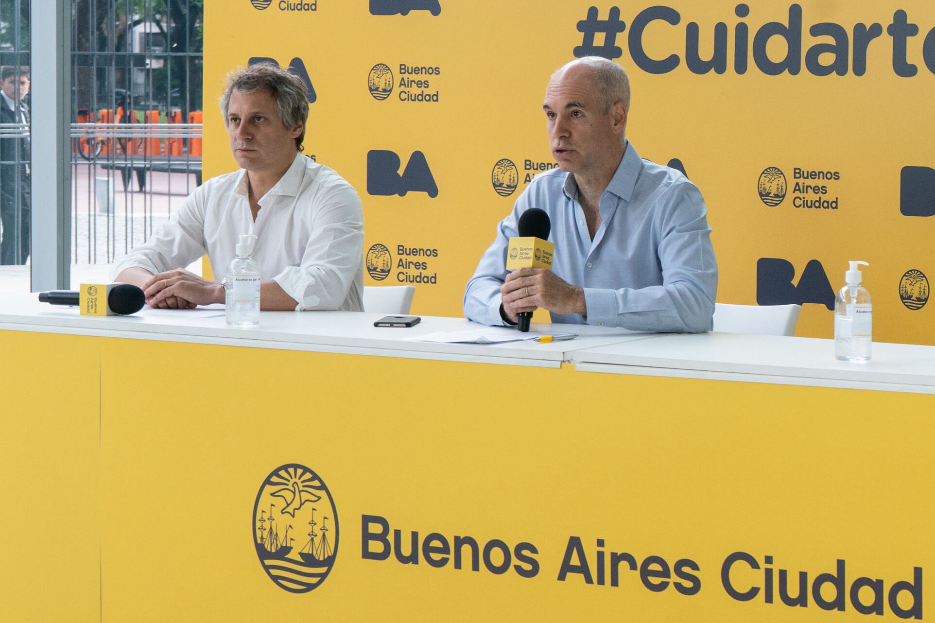Horacio Rodríguez Larreta y su jefe de Gabinete, Felipe Miguel, que no pudo ser interprelado en la Legislatura.