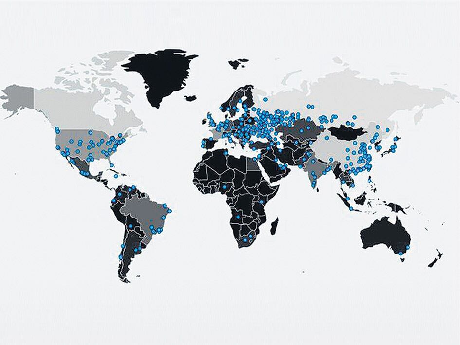 El mapa de los ataques abarcó a setenta y cuatro países.
