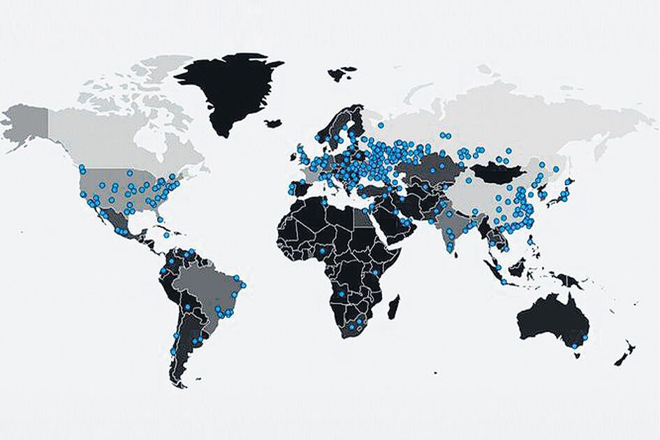 El mapa de los ataques abarcó a setenta y cuatro países.