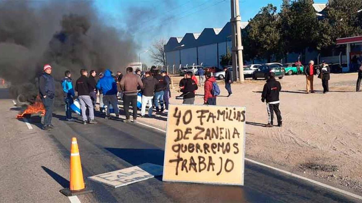 Los trabajadores se manifestaron en la ruta 38.