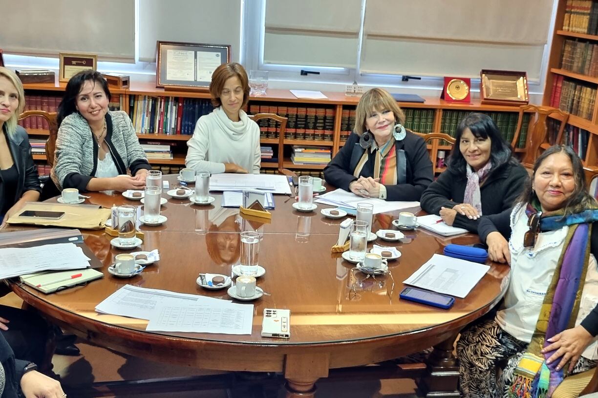 Sandra Bonari con representantes de ONGs y funcionarias