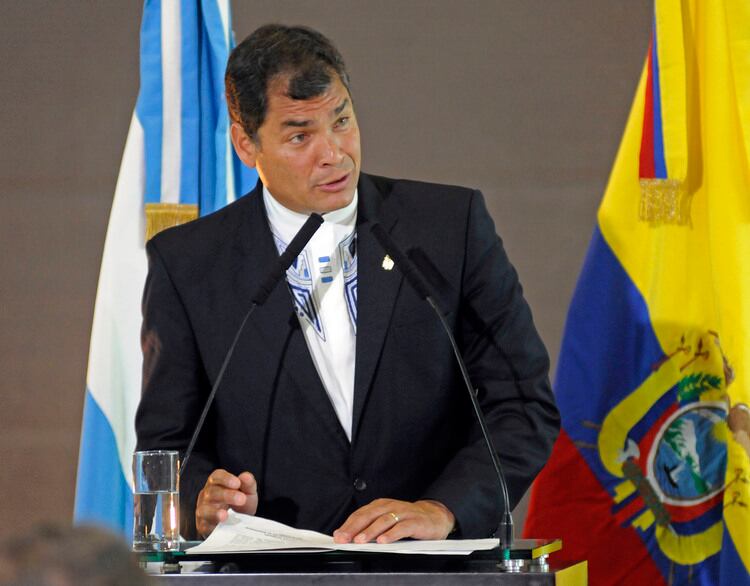 Rafael Correa, en una visita como jefe de Estado. 