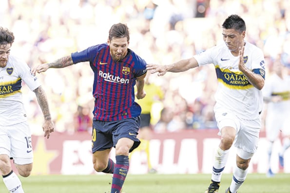 Messi metió el segundo tanto del Barcelona y no salió a jugar el segundo tiempo.