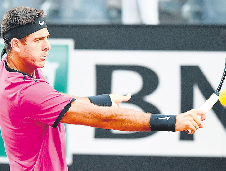 Juan Martín Del Potro es el único tenista argentino que queda en el Masters 1000 de Roma.