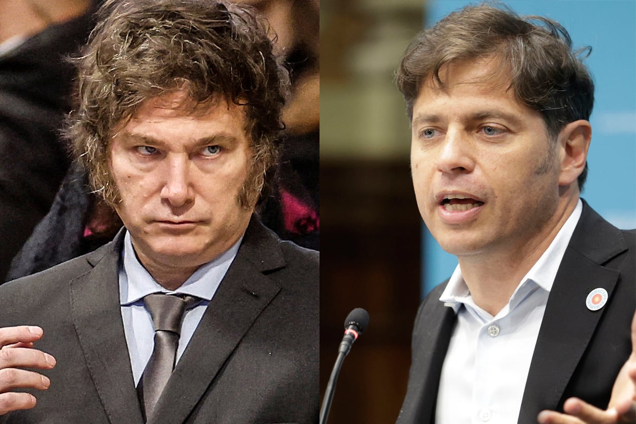 Javier Milei y Axel Kicillof.