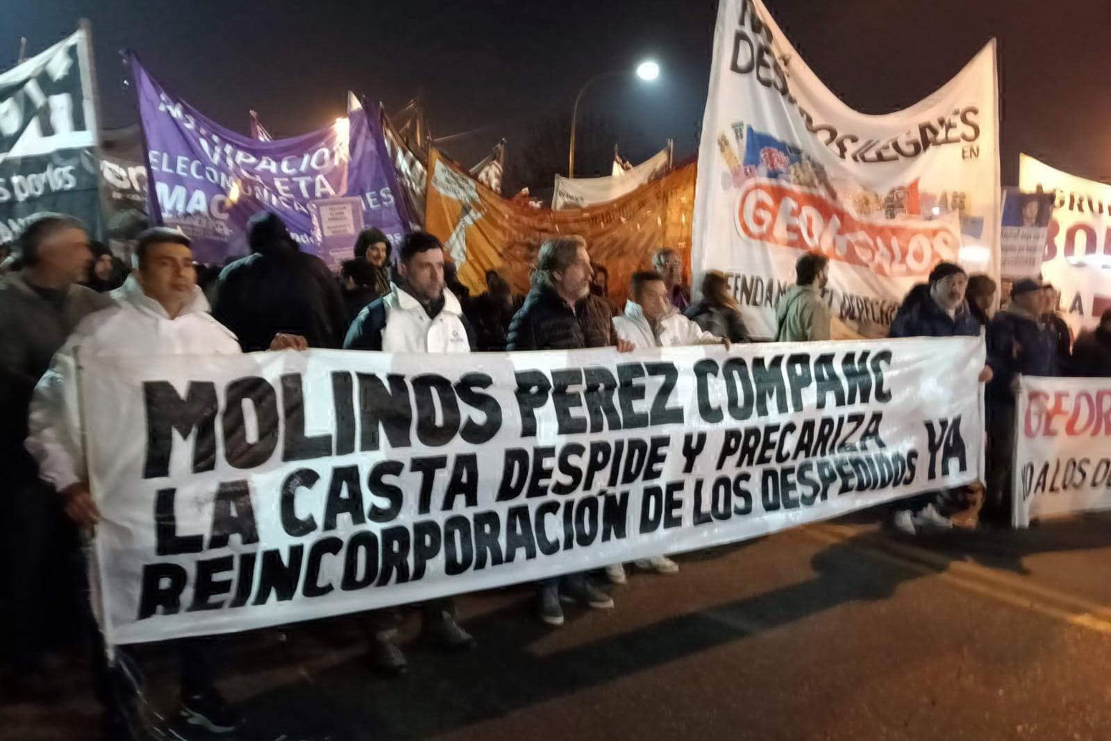 Los trabajadores de Molinos Río de la Plata sostienen sus protestas desde mayo. 