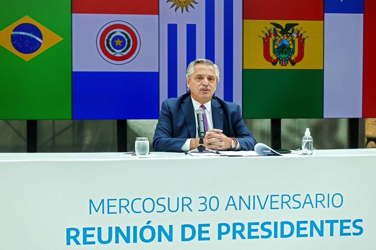 Alberto Fernández, en la Cumbre del Mercosur.