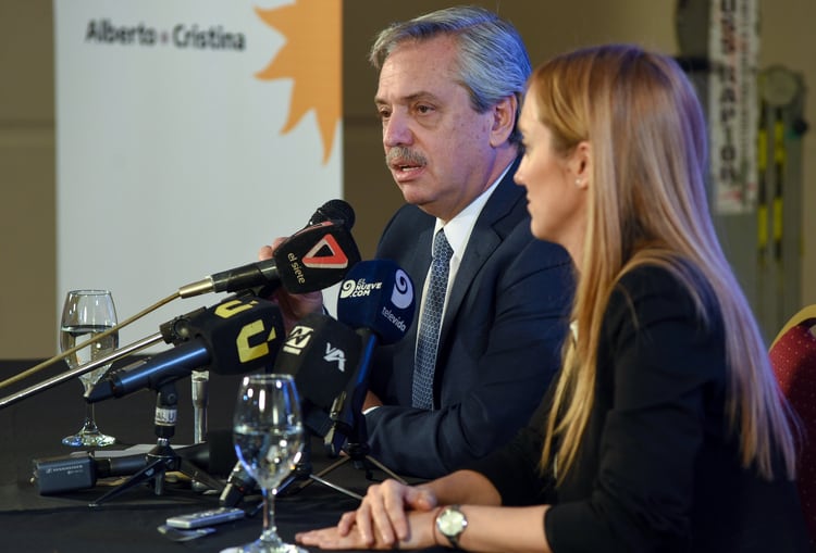 Fernández, ayer en Mendoza.