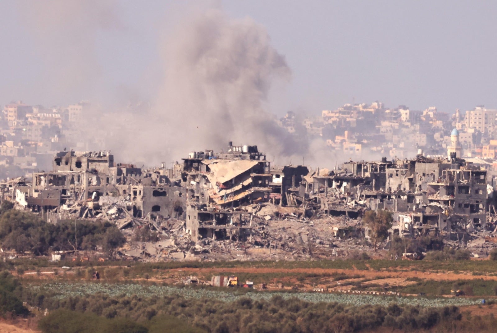 El bombardeo israelí destruyó barrios enteros en Ciudad de Gaza.