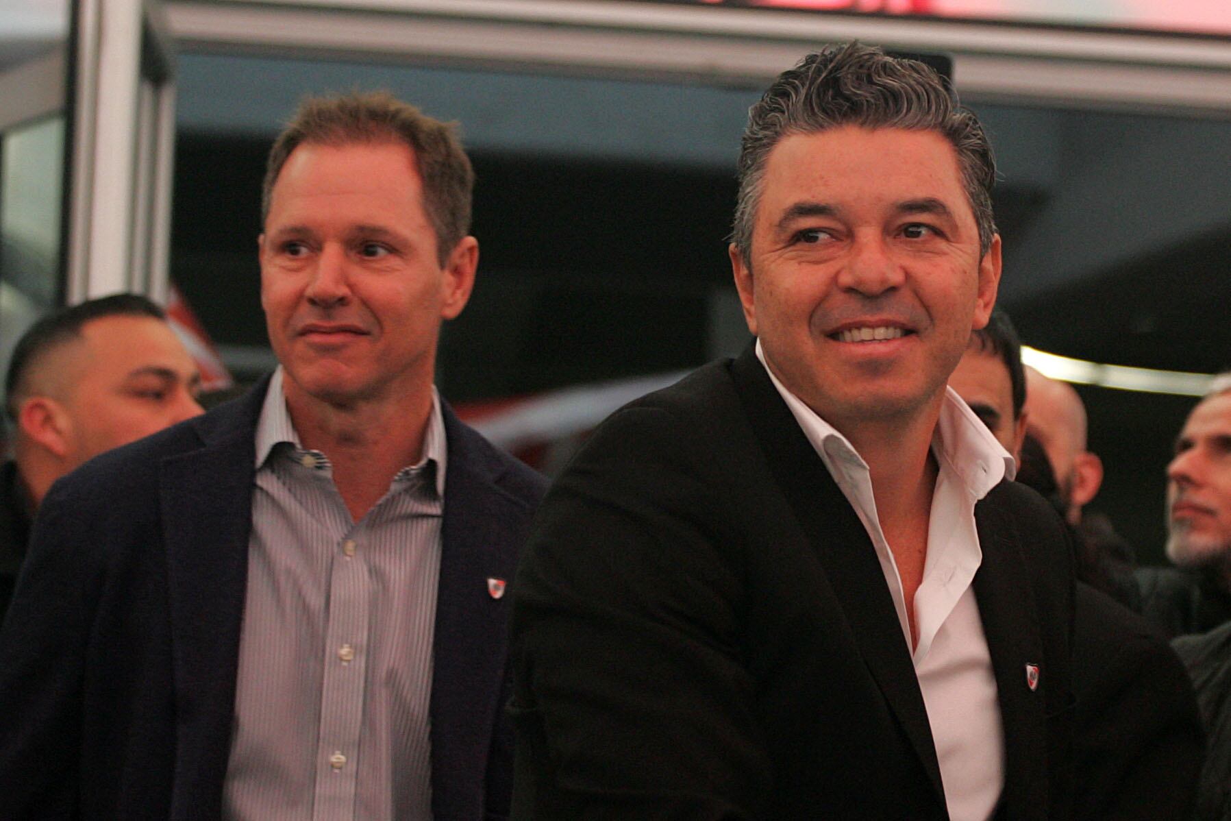 Jorge Brito, presidente de River, y Marcelo Gallardo.