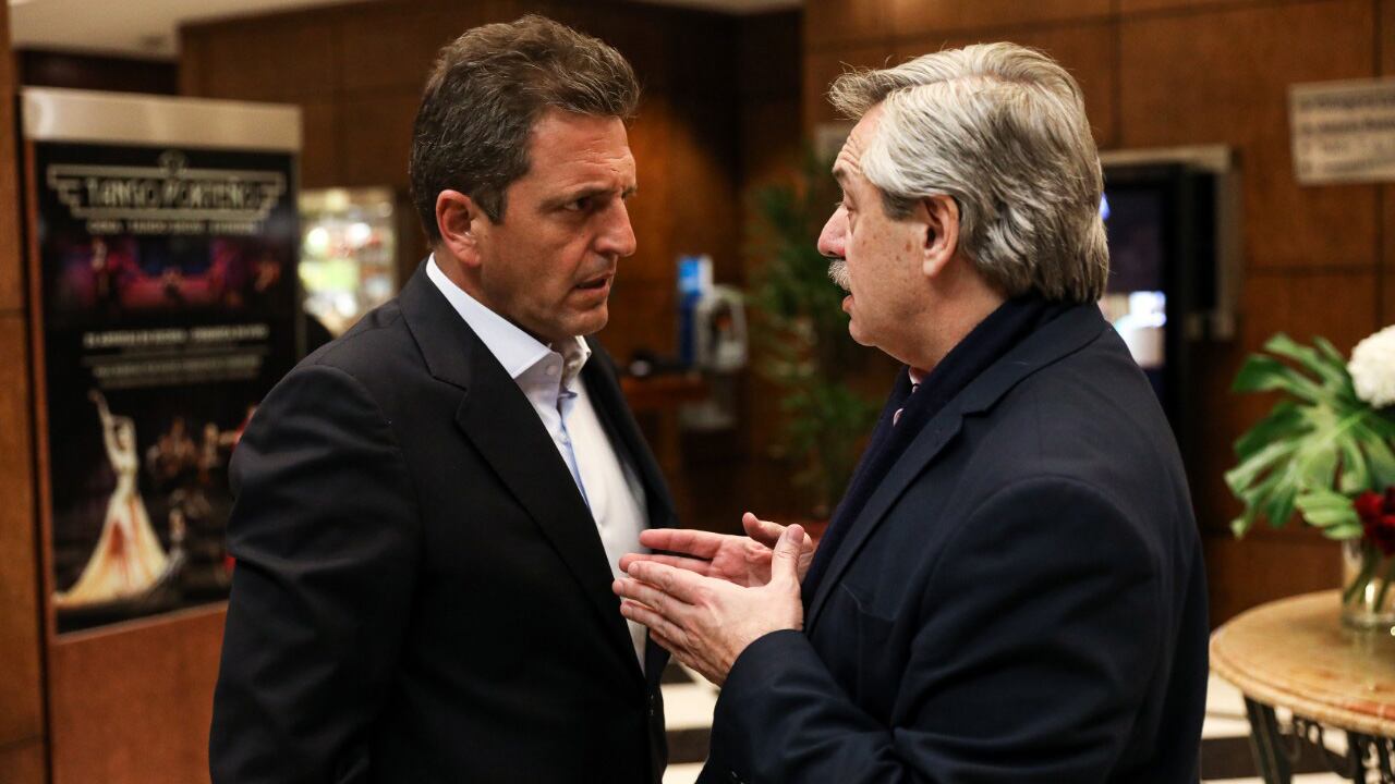 Sergio Massa y Alberto Fernández en el encuentro de ayer.
