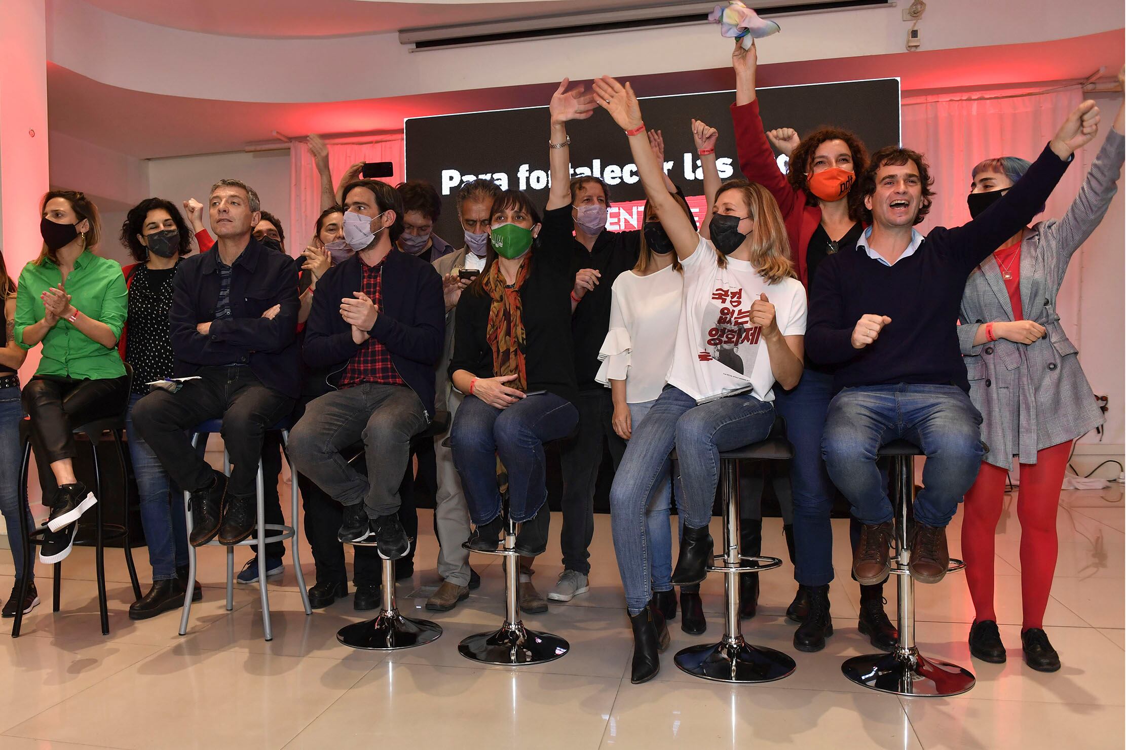 Los festejos del Frente de Izquierda.