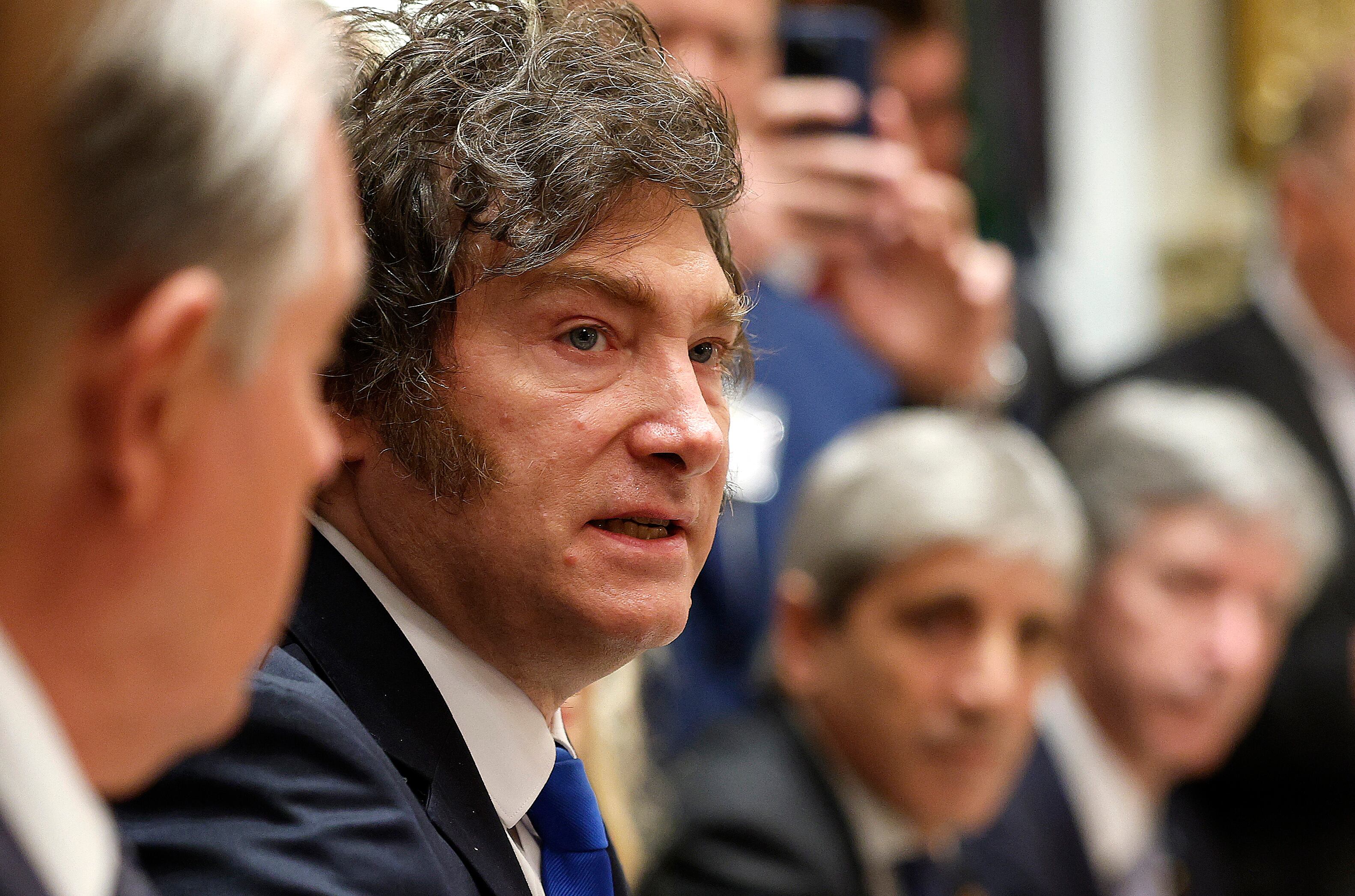 Milei durante su visita a los Estados Unidos. 