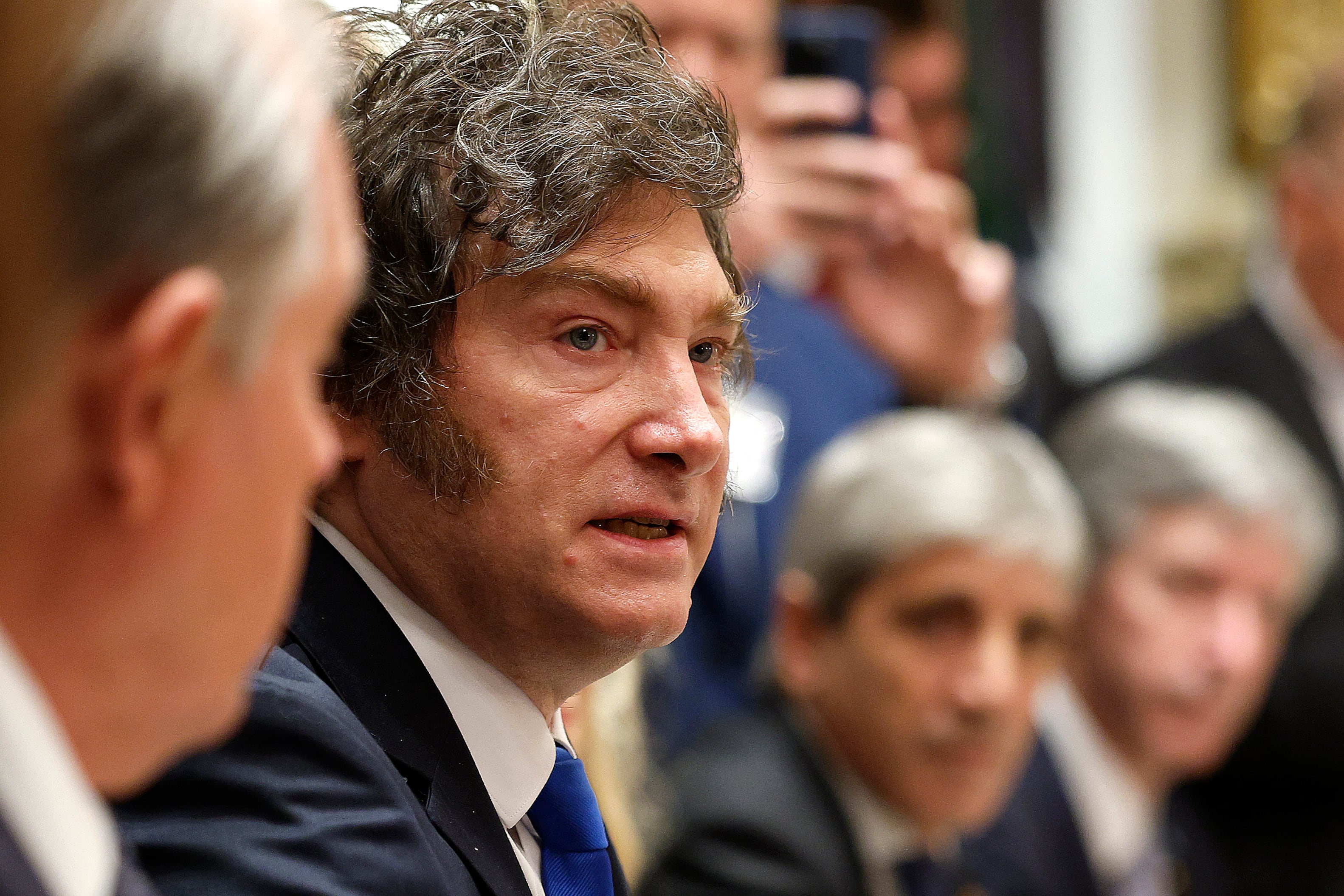 Milei durante su visita a los Estados Unidos.