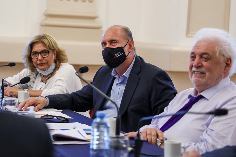 Martorano, Perotti y Ginés en el último encuentro en Rosario.