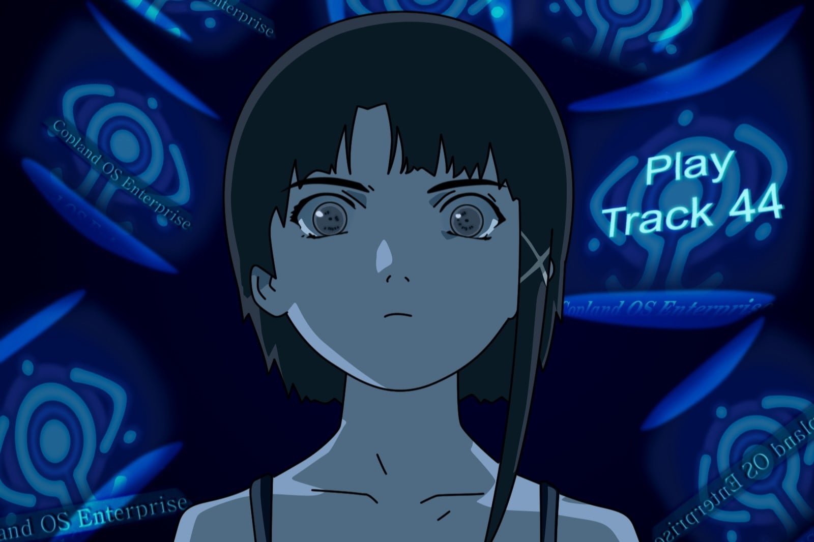 En Serial Experiments Lain, una chica de los suburbios japoneses se entromete en Wired, una red comunicacional similar a Internet