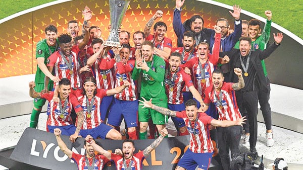 Atlético de Madrid festeja la obtención de su segunda Europe League.